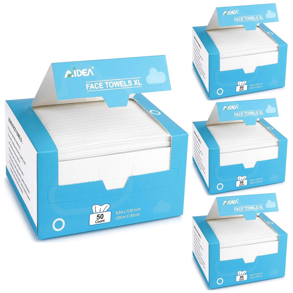 AIDEA front pack showing XL face towels and clear labeling for convenience
