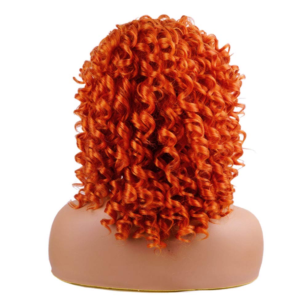 AIDUSA lifestyle image of model wearing orange bob for street-ready look