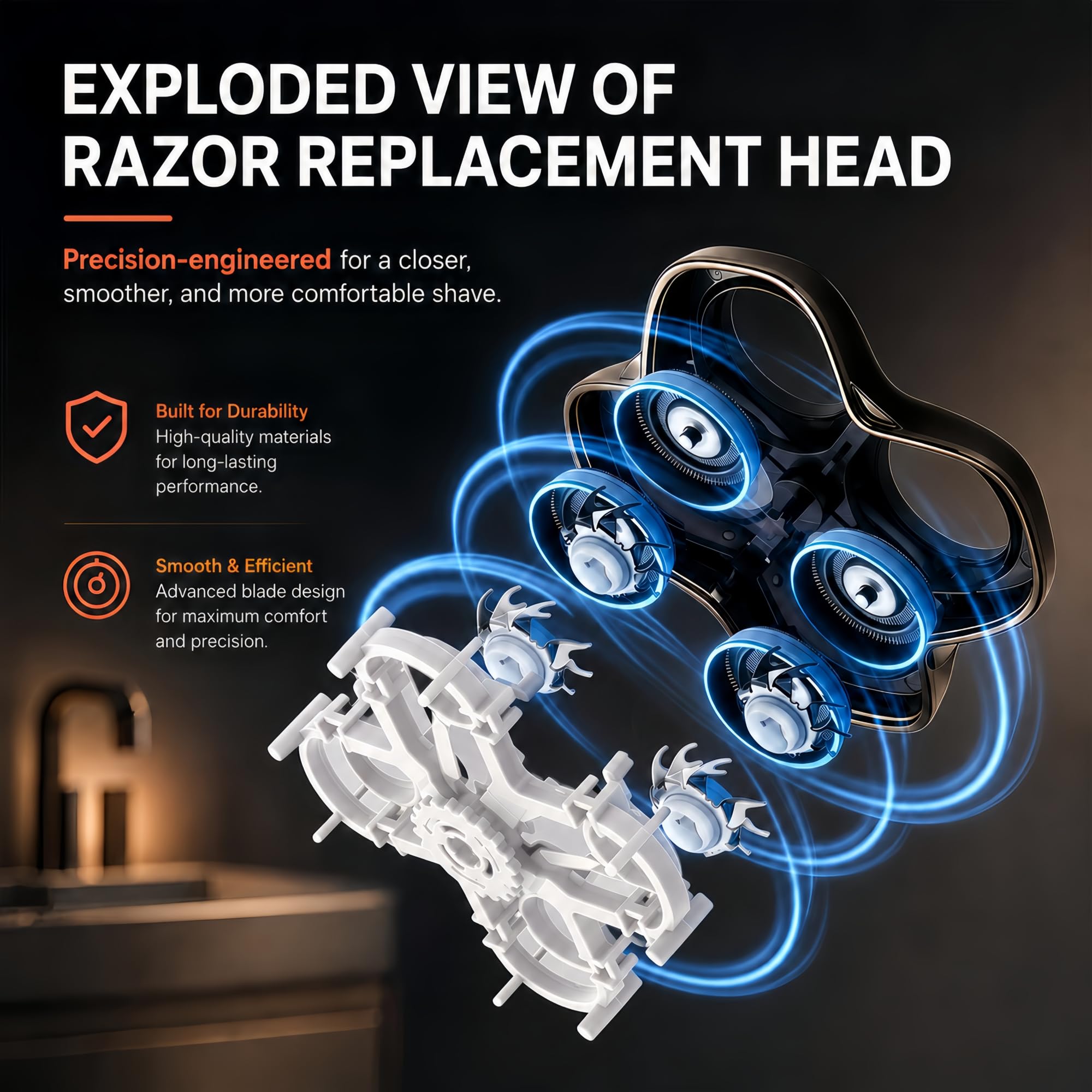 AIJALY replacement head installed on Skull Pitbull razor showing restored cutting performance