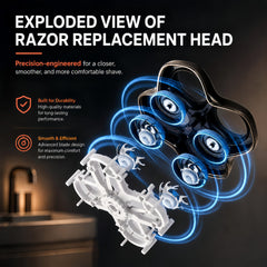 AIJALY replacement head installed on Skull Pitbull razor showing restored cutting performance
