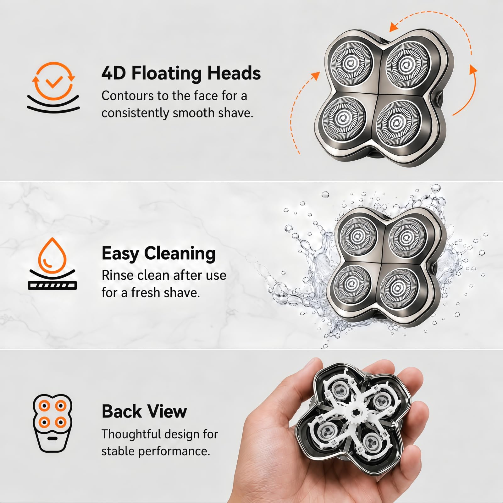 AIJALY replacement head beside coin showing size scale and travel-friendly benefit