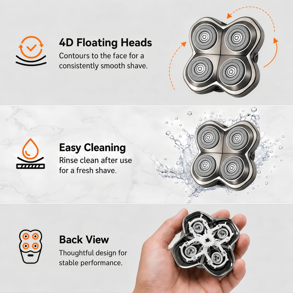 AIJALY replacement head beside coin showing size scale and travel-friendly benefit