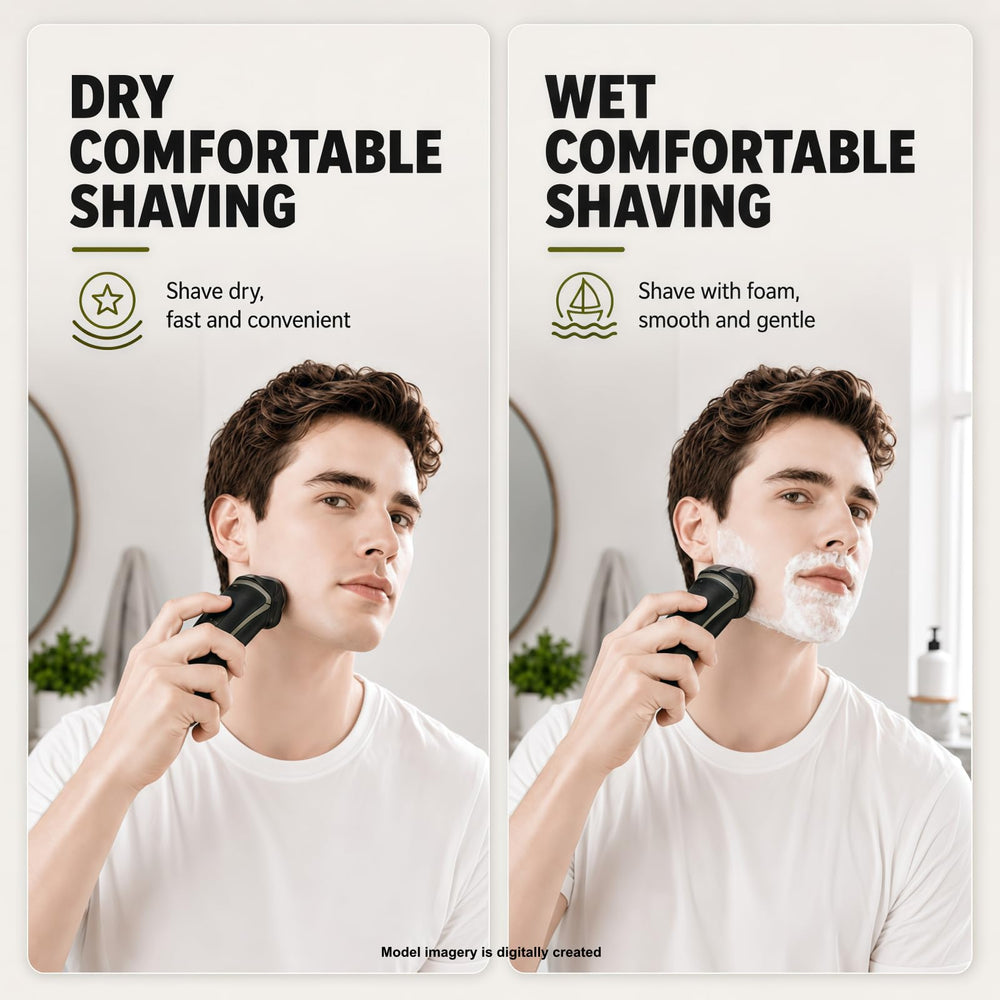 AIJALY replacement head installed on a compatible shaver demonstrating easy fit