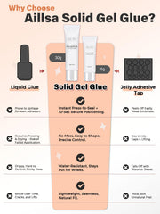 AILLSA applying nail tip with glue demonstrating strong bond and correct technique