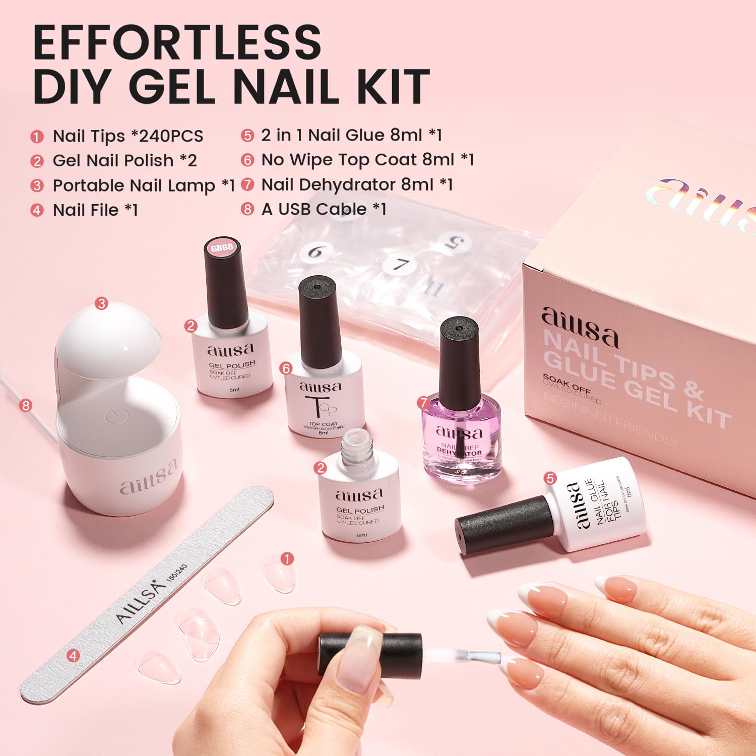 AILLSA light pink jelly gel bottle showing soft color for layered looks