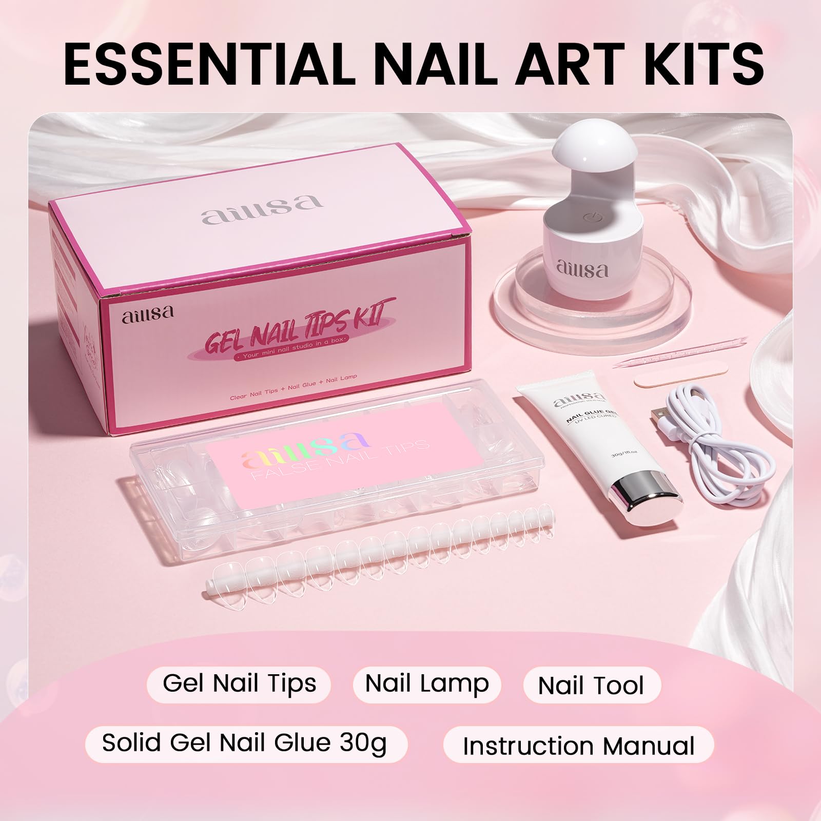 AILLSA UV lamp curing nails on hand demonstrating fast even cure benefit