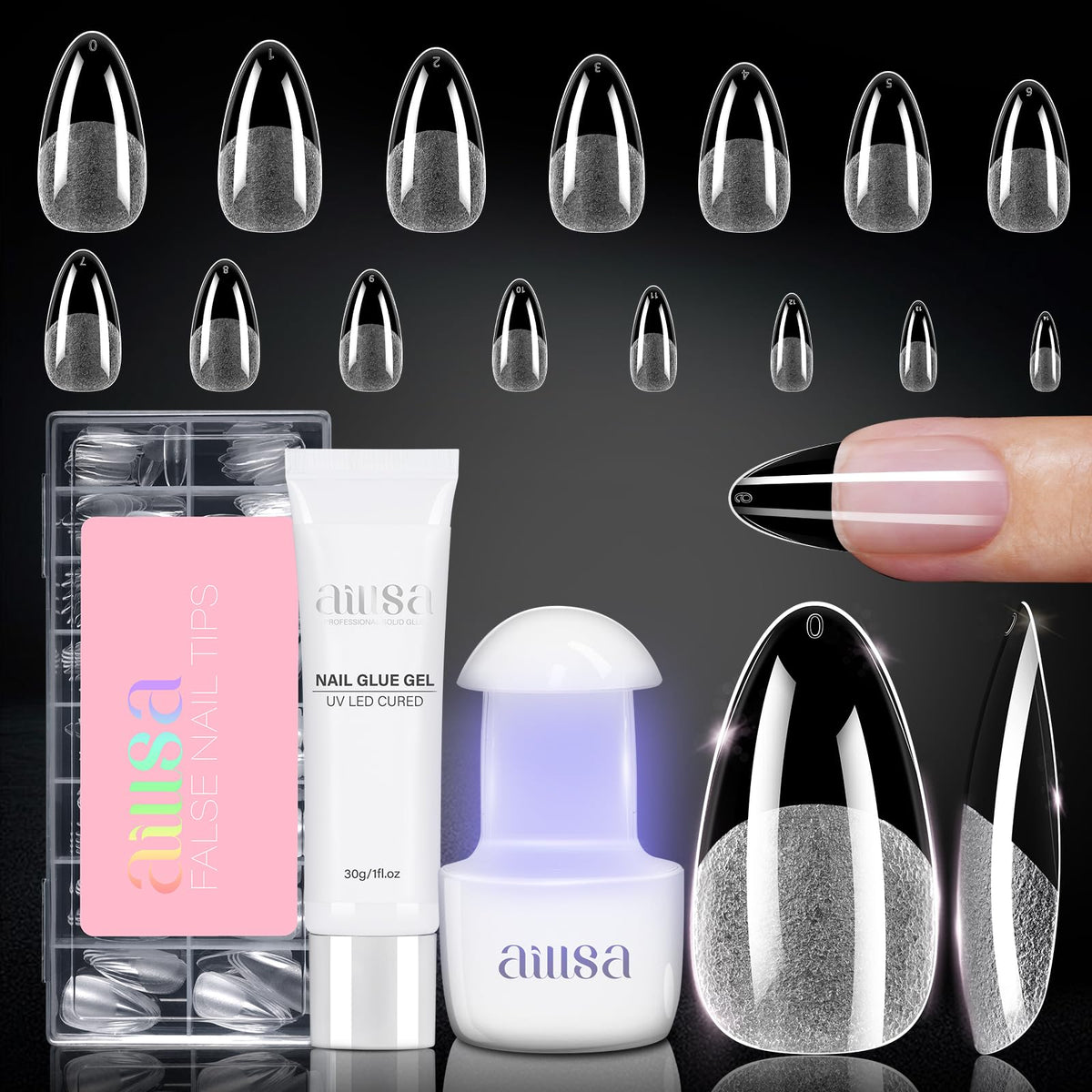 AILLSA front kit view showing contents for easy home manicures