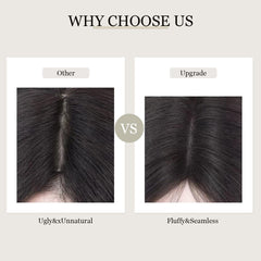 Aimeolyn hair texture closeup showing soft human hair blendability