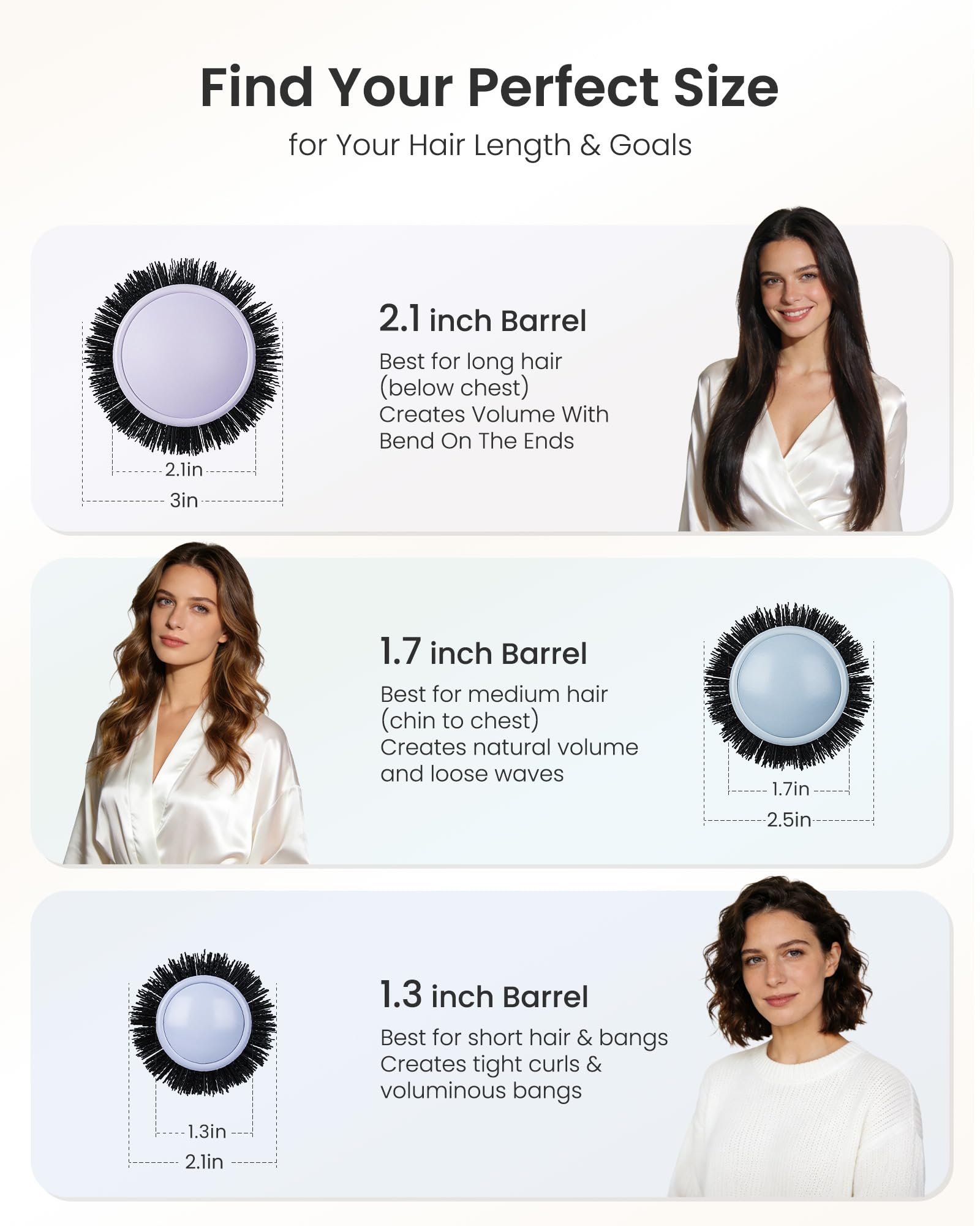 AIMIKE brush styling bangs during blow-dry for speedy root lift