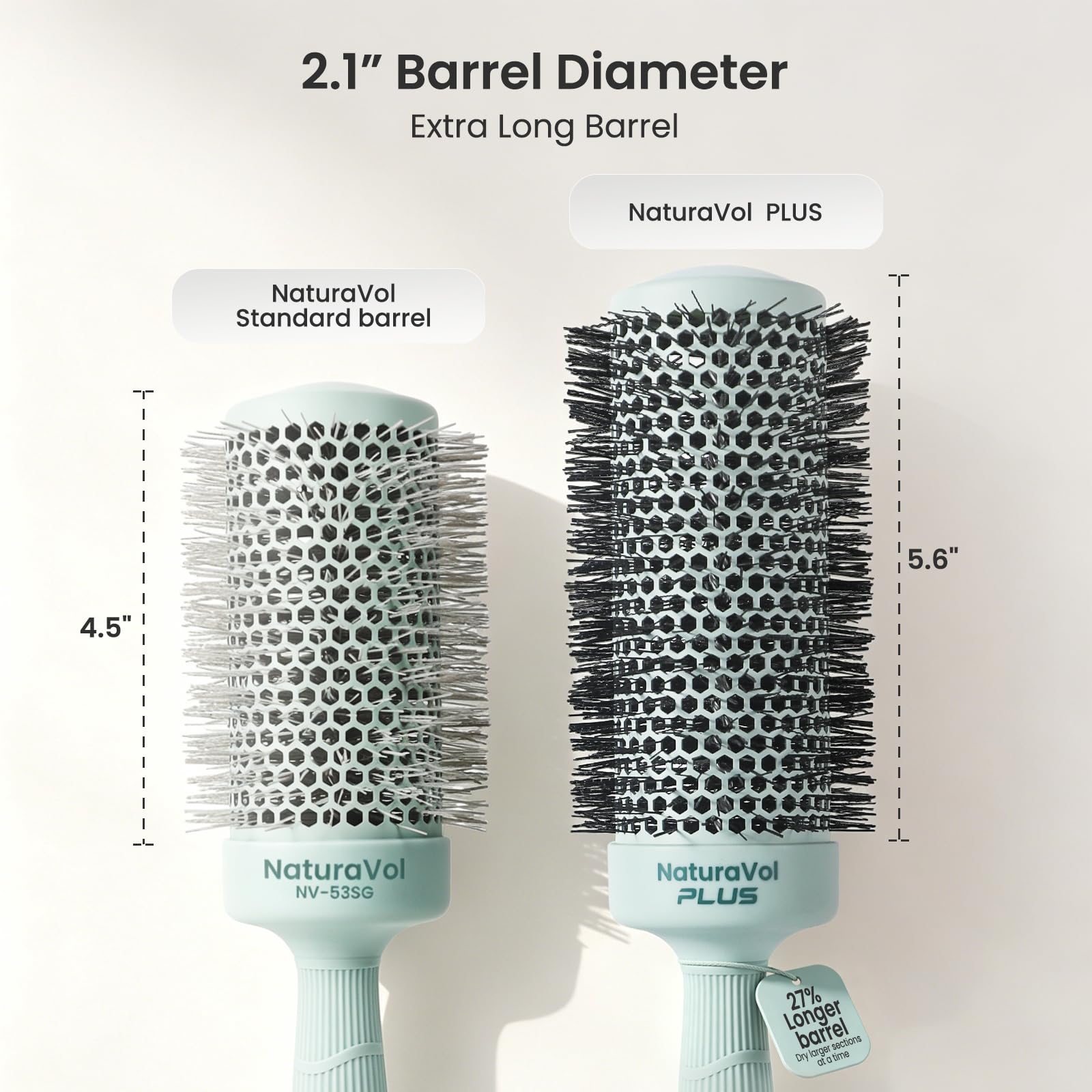 AIMIKE dual-shape bristles detail for smooth styling grip