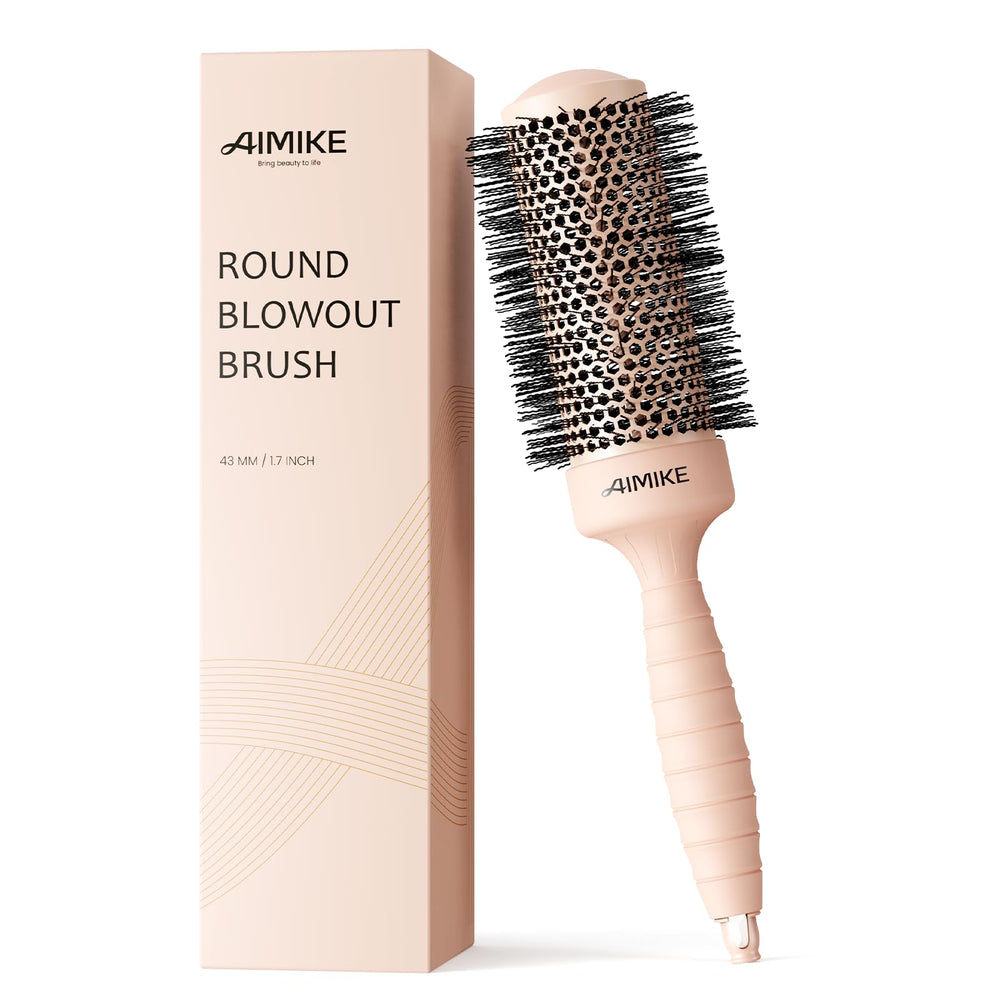 AIMIKE front angled brush showing barrel and grip for faster smooth styling