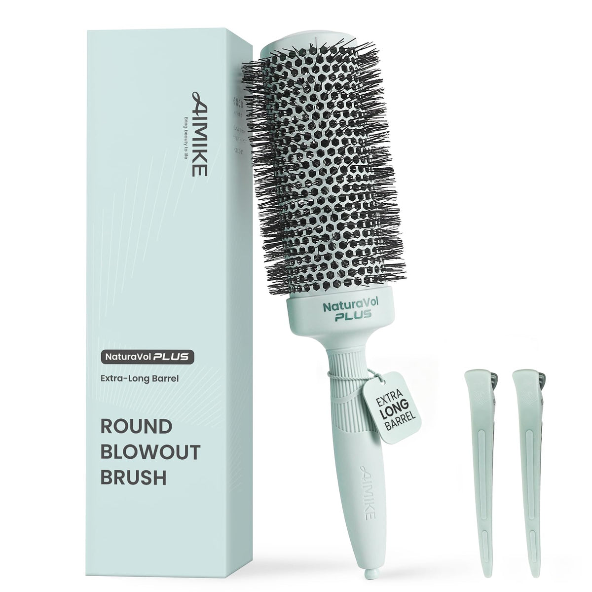 AIMIKE front view showing brush packaging and benefits