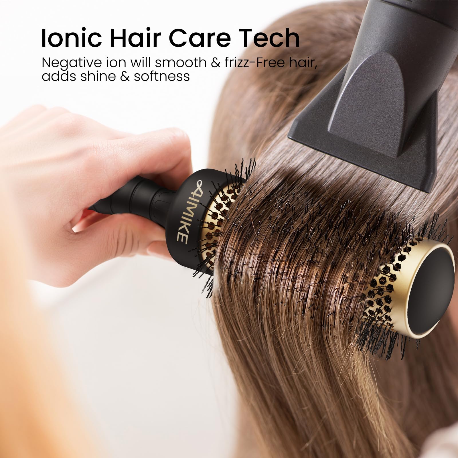 AIMIKE ergonomic handle and built-in sectioning pin for precise styling