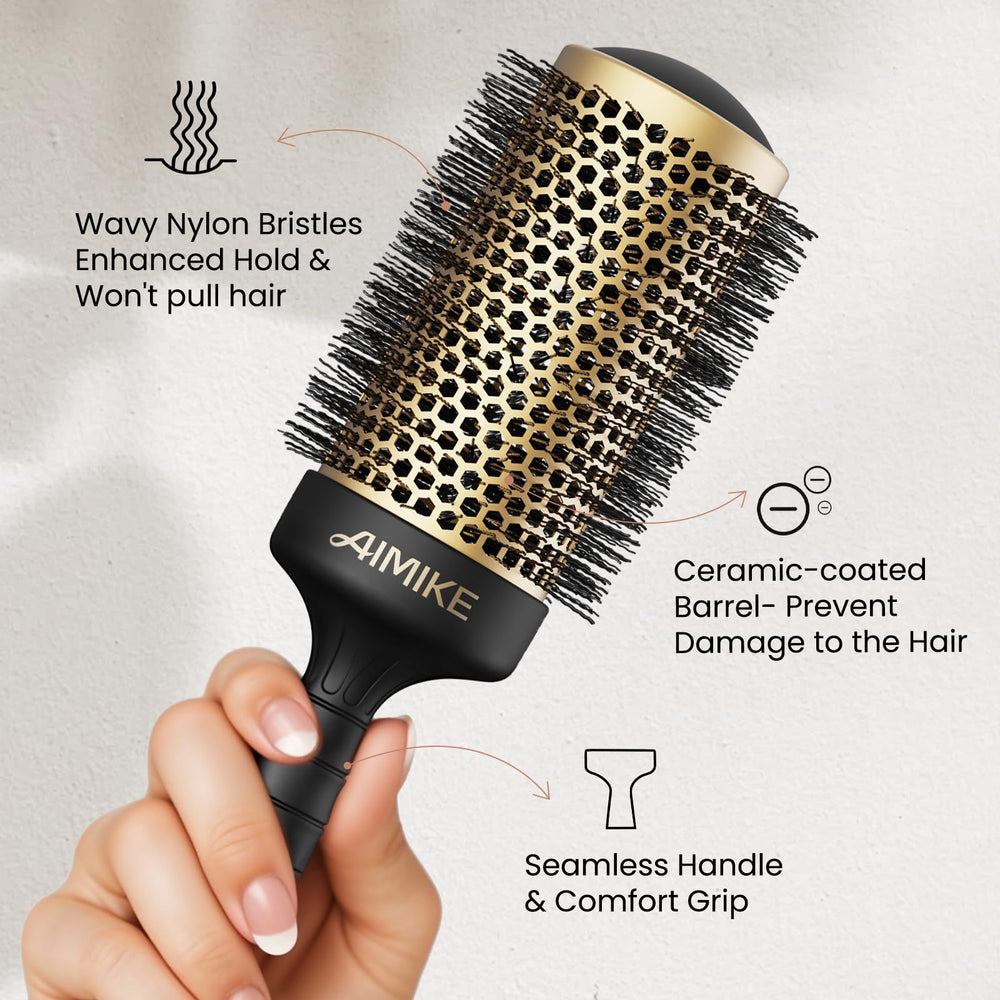 AIMIKE brush used during blowout creating volume in long hair