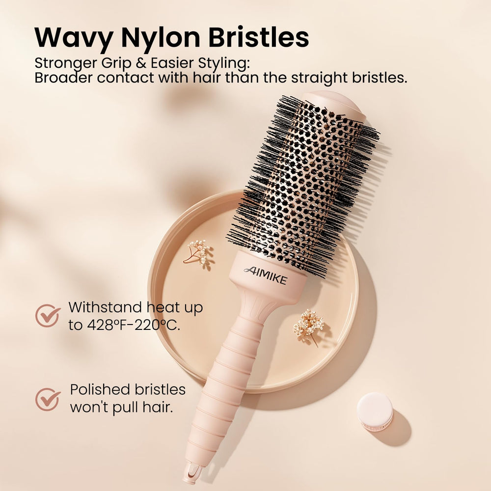 AIMIKE brush in use during blowout to create volume and reduced frizz