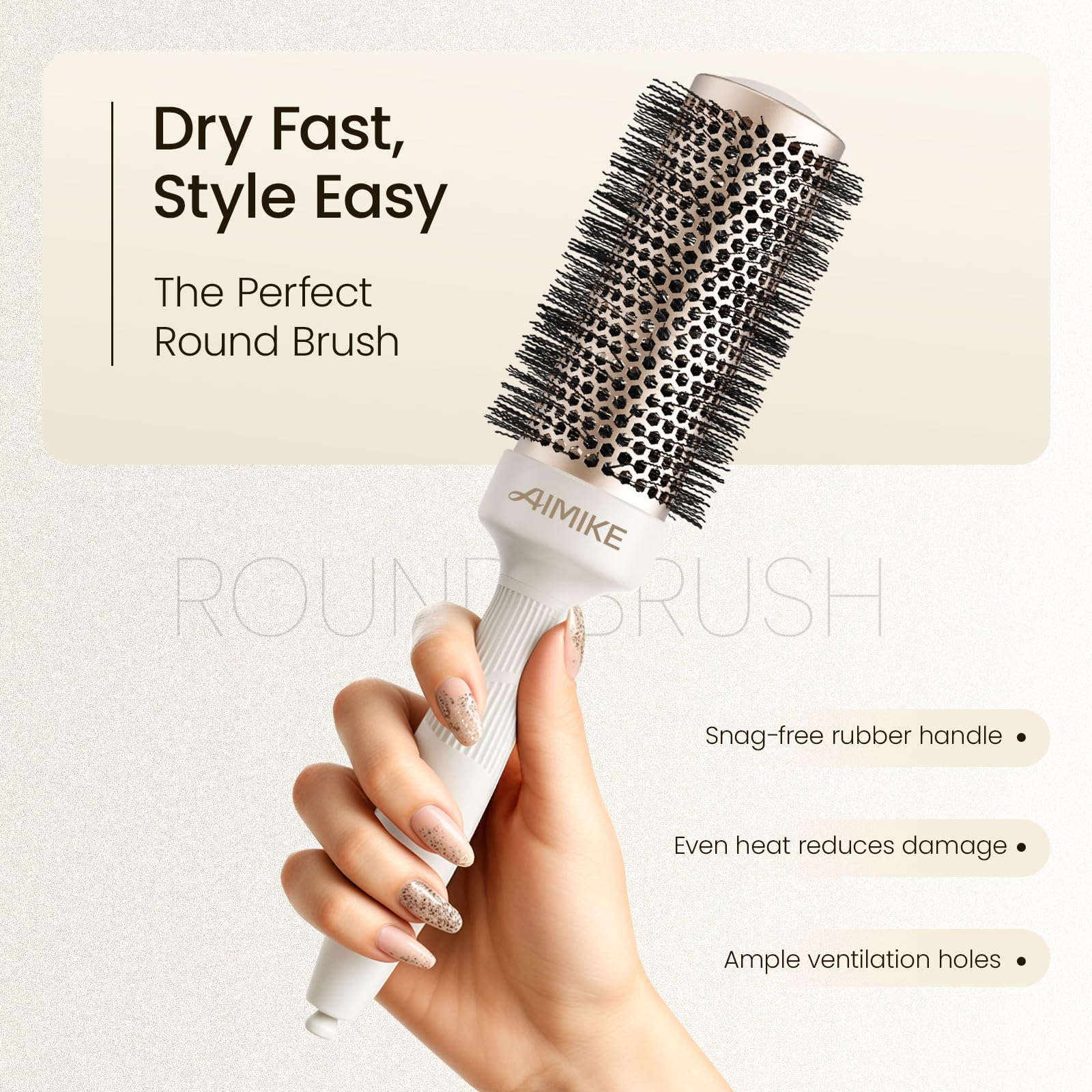 AIMIKE included sectioning clips displayed to speed styling and keep hair organized