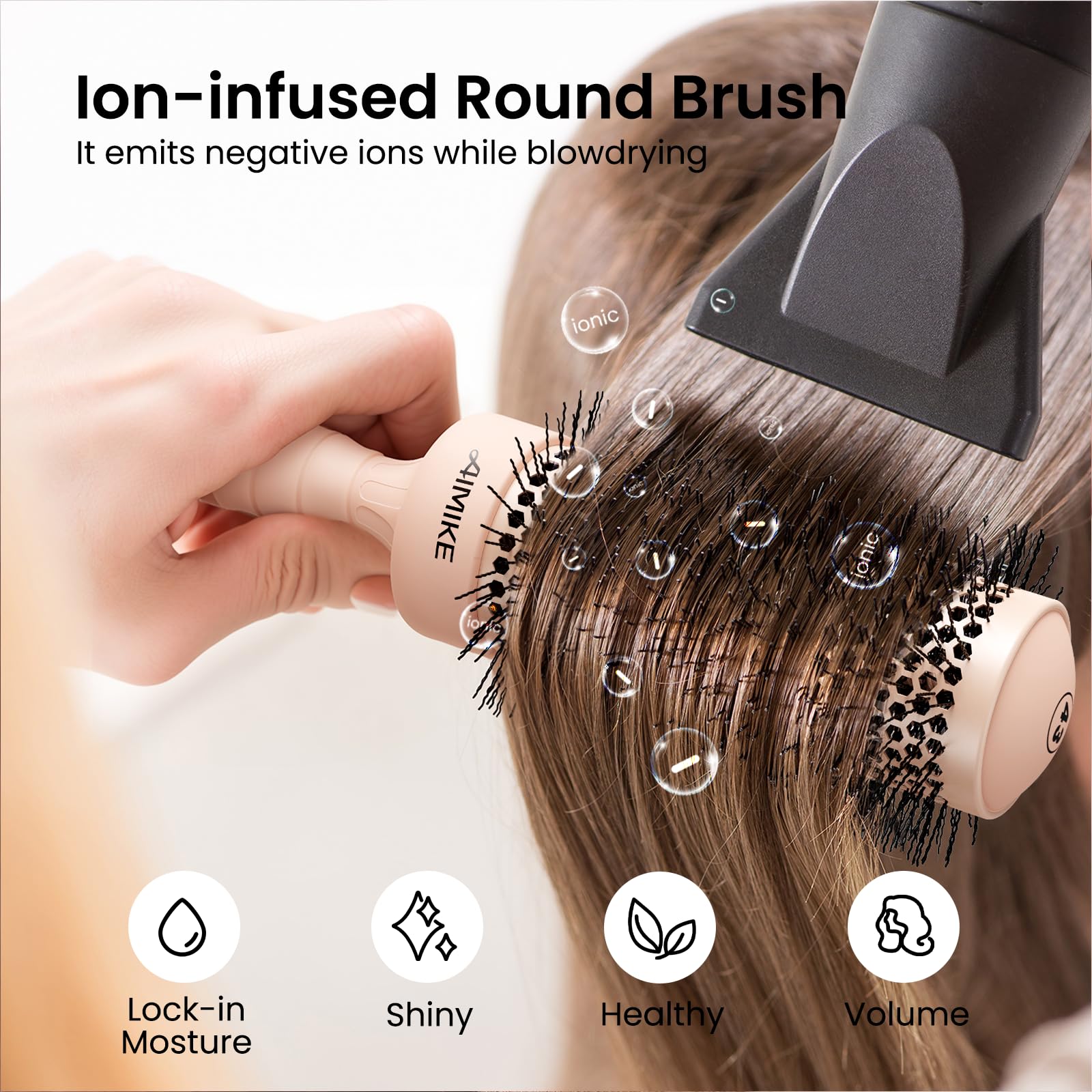 AIMIKE mixed bristles detail showing grip and gentle detangling benefit