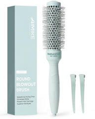 AIMIKE brush front view showing compact barrel for precise styling and quicker drying
