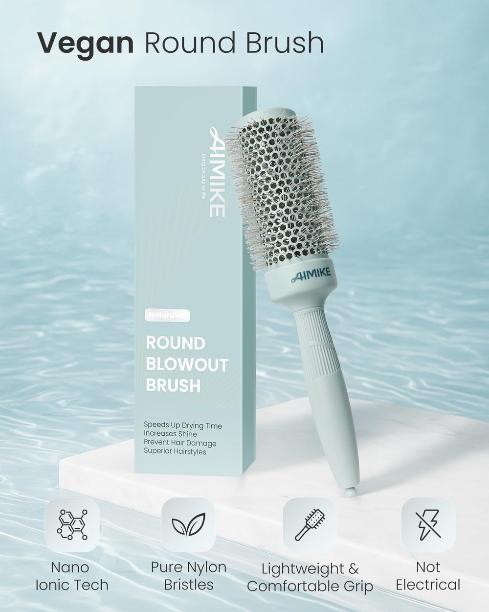 AIMIKE ergonomic handle with rubberized grip for comfortable controlled styling