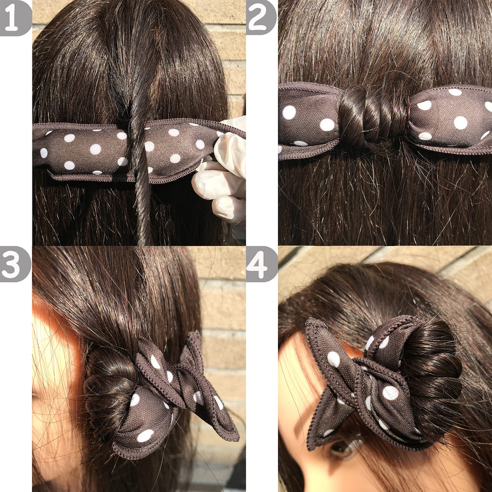 Aimin Hair rollers in long hair while sleeping, demonstrating comfortable no-heat styling