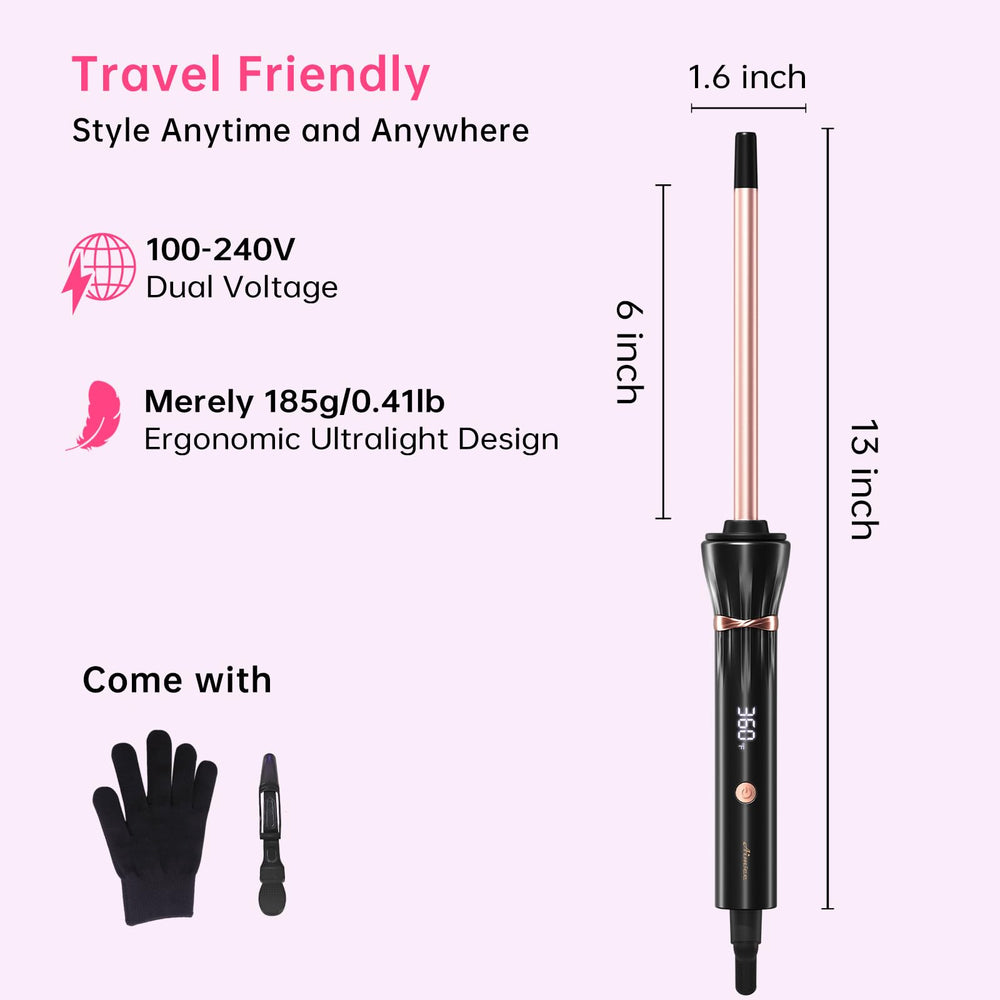AIMSEE wand held in hand for size comparison and portable styling benefit