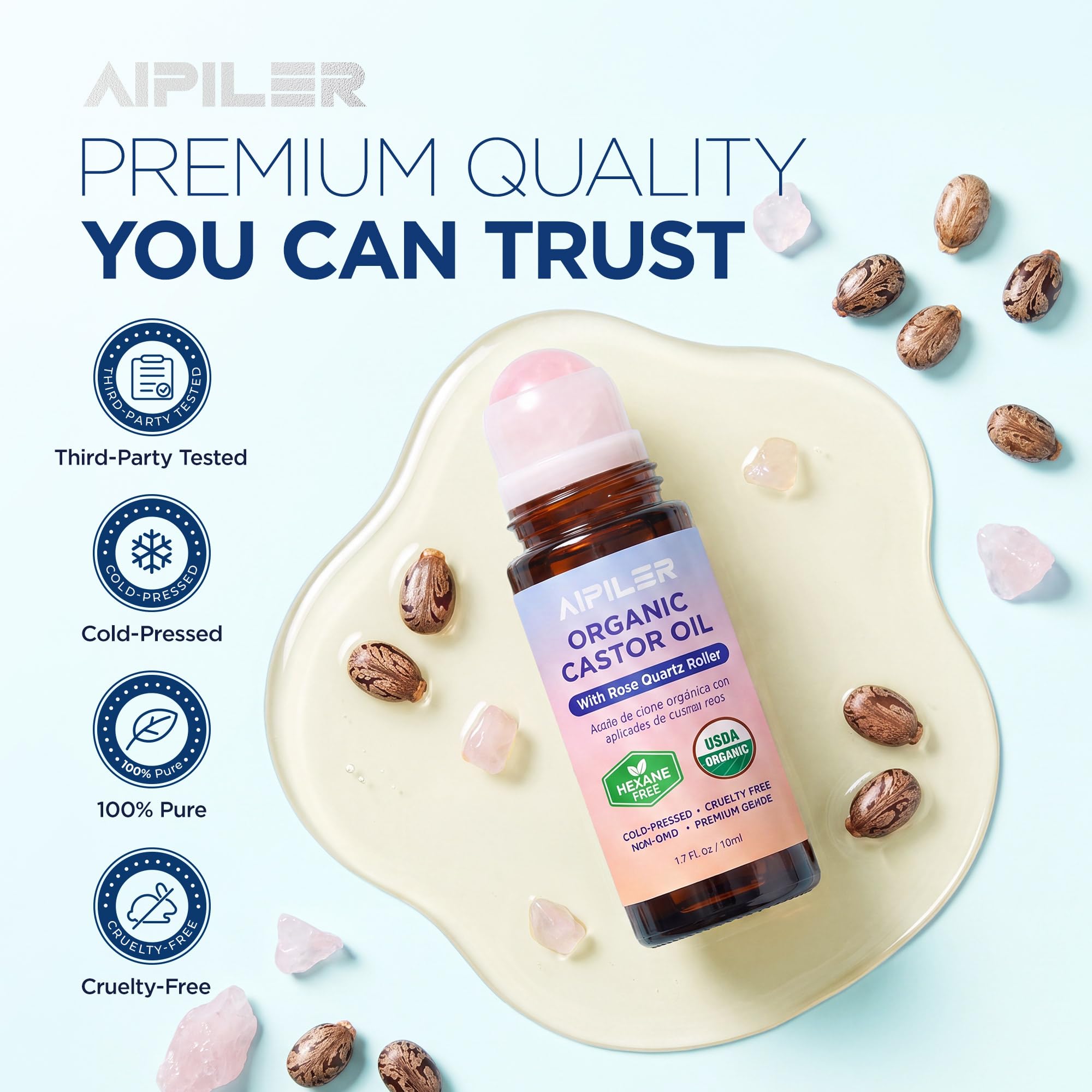 AIPILER castor oil glide texture demonstrating smooth application