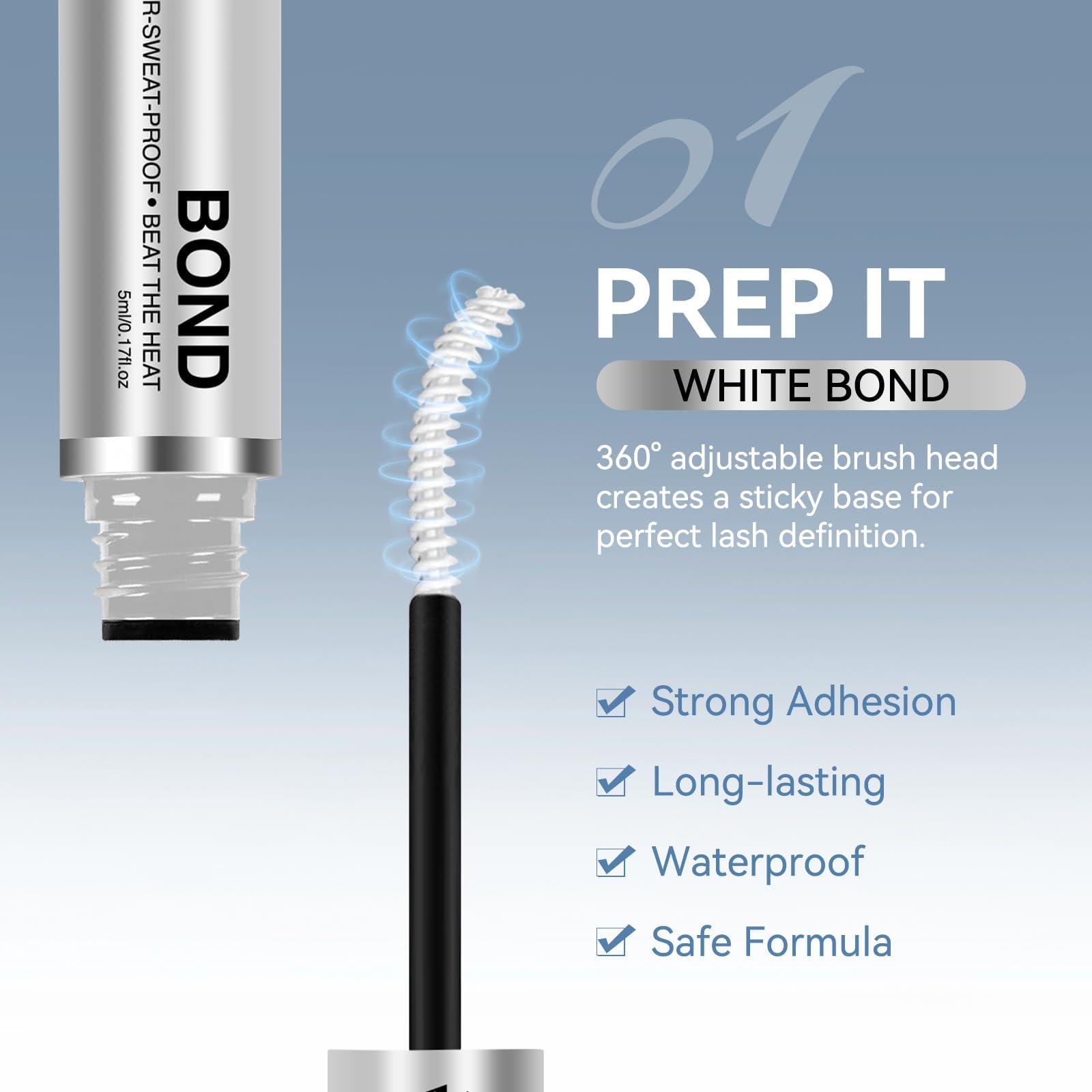 AiryCute application step Bond being applied for instant lash grip