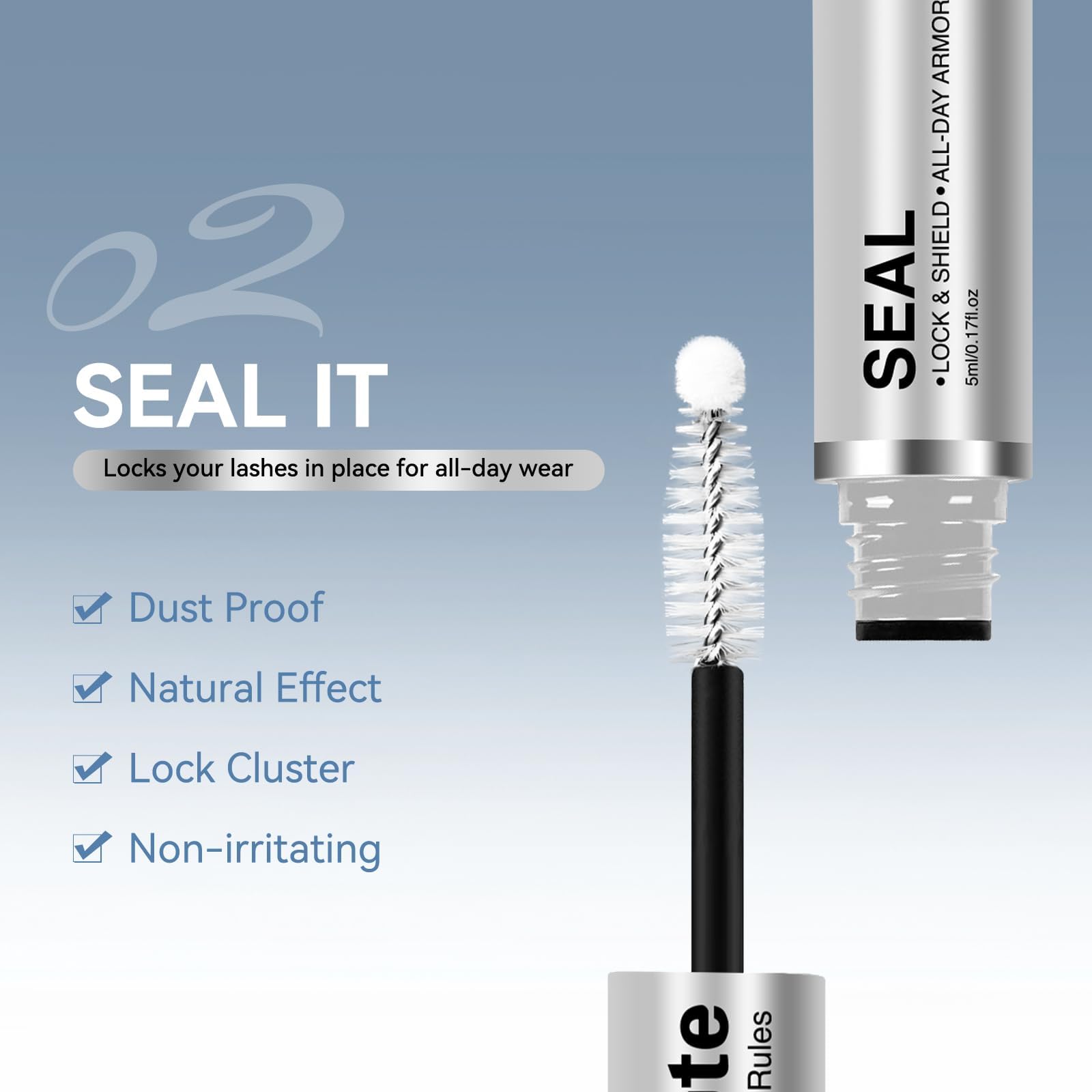 AiryCute application step Seal locking lashes with waterproof finish
