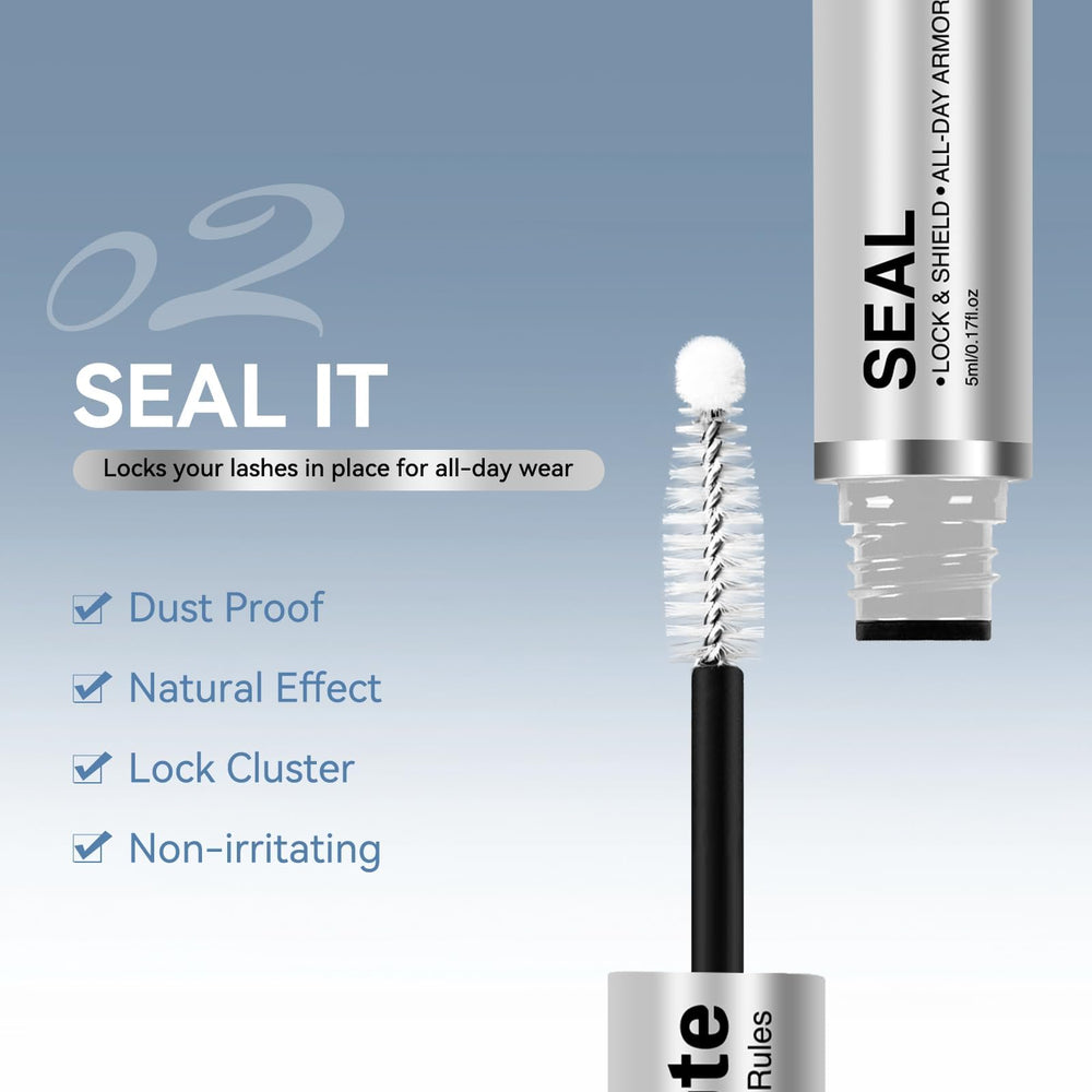 AiryCute application step Seal locking lashes with waterproof finish