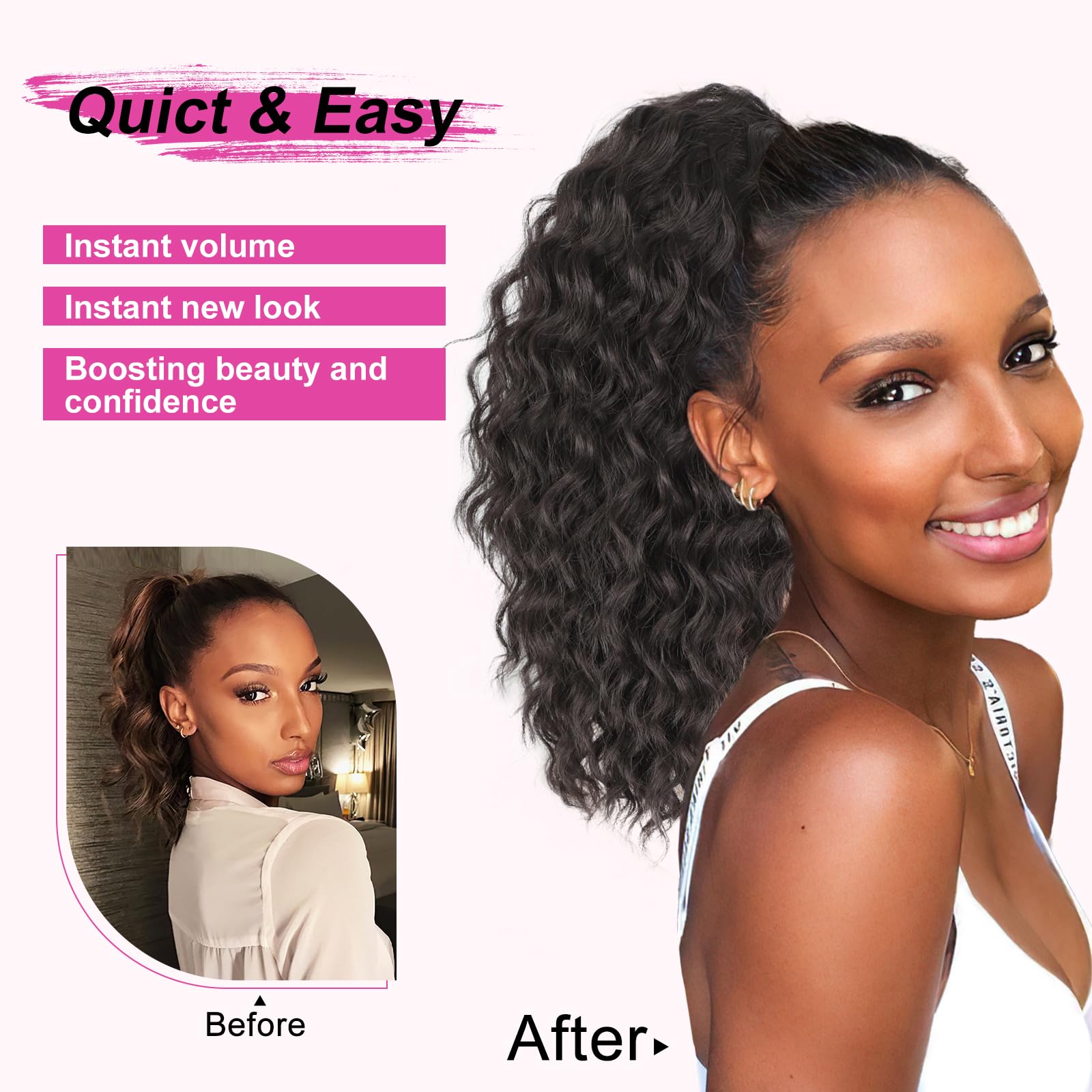AISI BEAUTY close-up of curly synthetic texture offering natural bounce and softness
