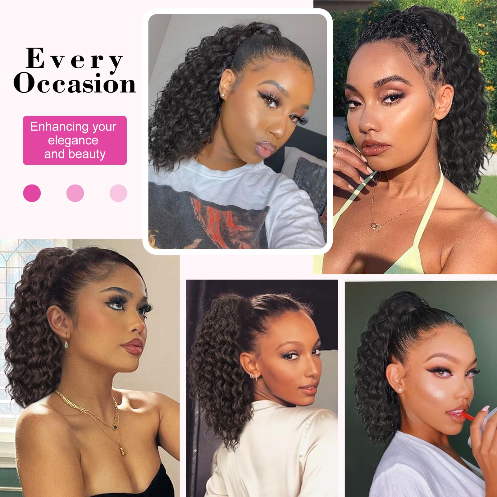 AISI BEAUTY side profile of worn ponytail showing seamless blend with natural hair
