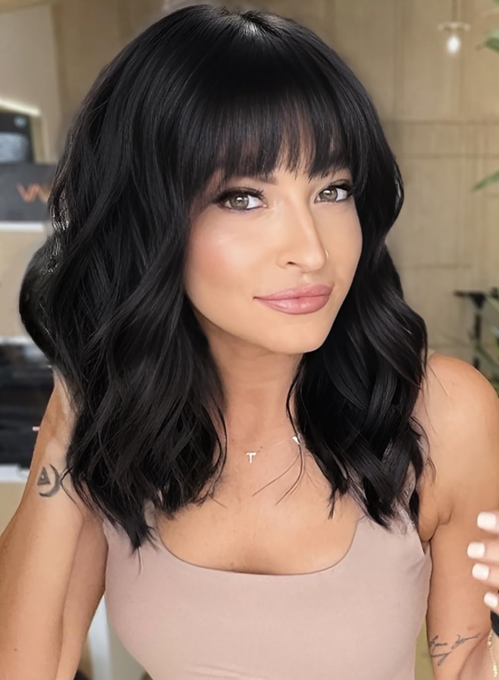 AISI HAIR front view showing natural black bob and instant style benefit