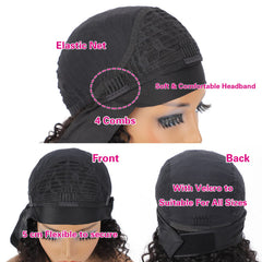 AISI elastic headband detail showing Velcro design for secure, glueless fit benefit