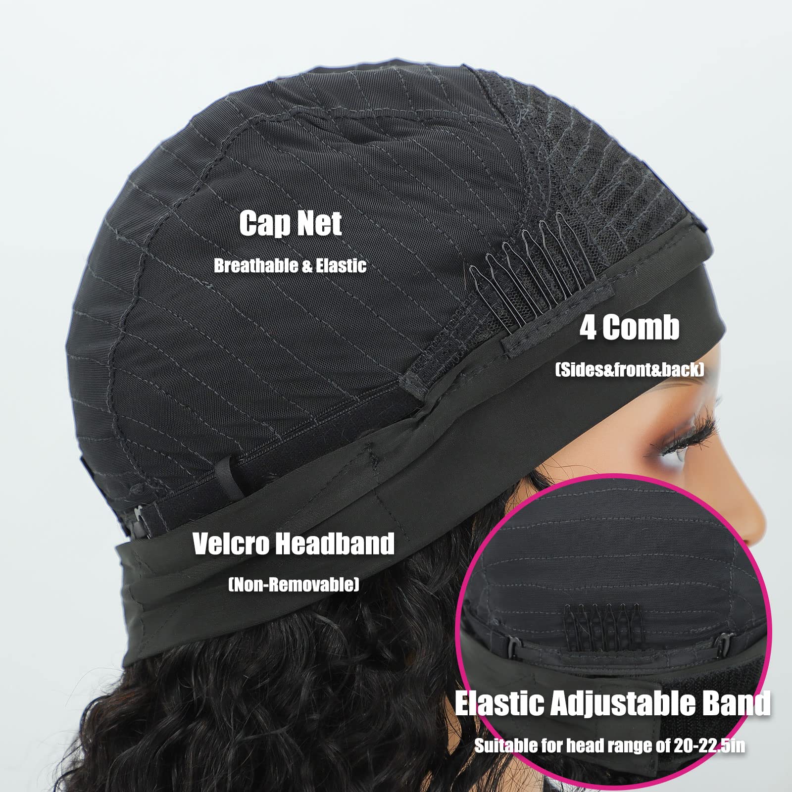 AISI QUEENS cap interior showing combs and velcro for comfortable, adjustable hold