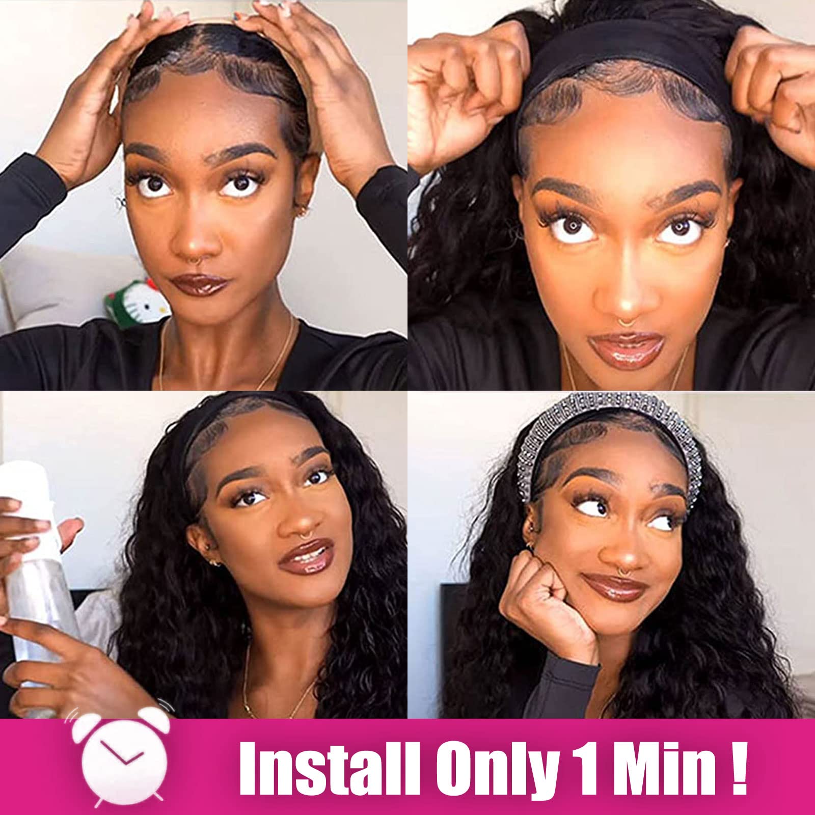 AISI QUEENS side profile of model wearing wig demonstrating secure, natural fit