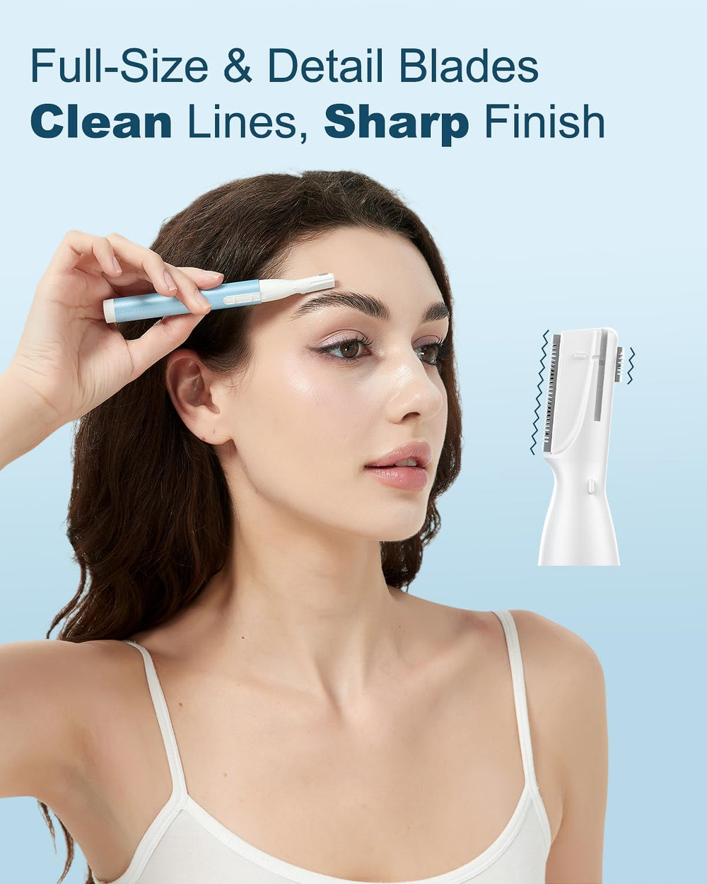 aisleek full trimmer head close-up showing precise wide blade benefit