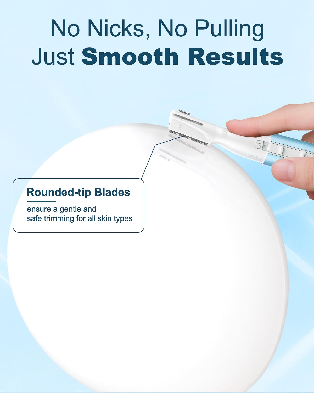 aisleek trimmer in hand trimming eyebrow for comfortable precise grooming