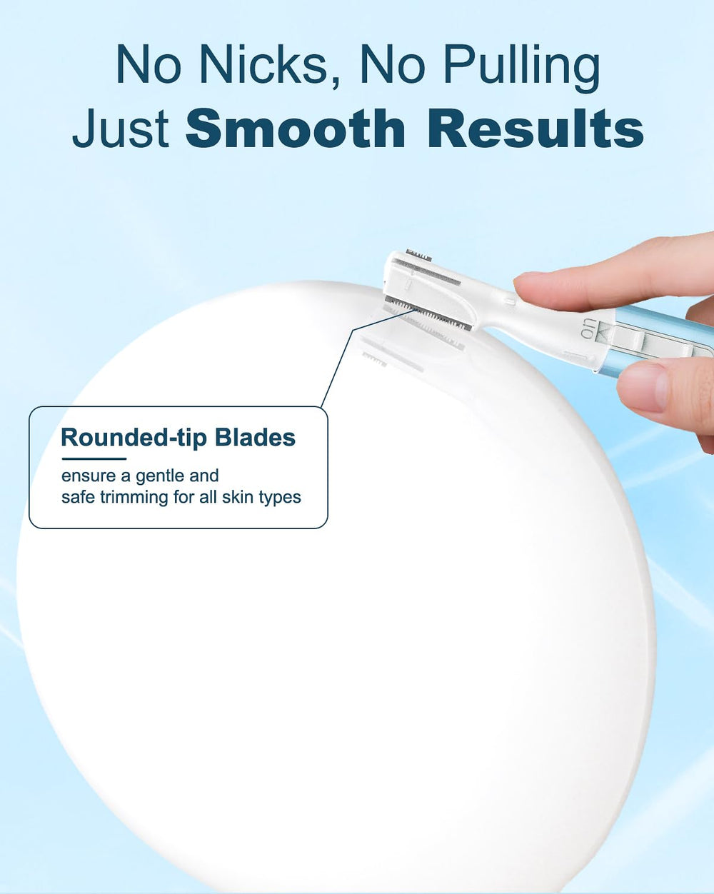 aisleek trimmer in hand trimming eyebrow for comfortable precise grooming