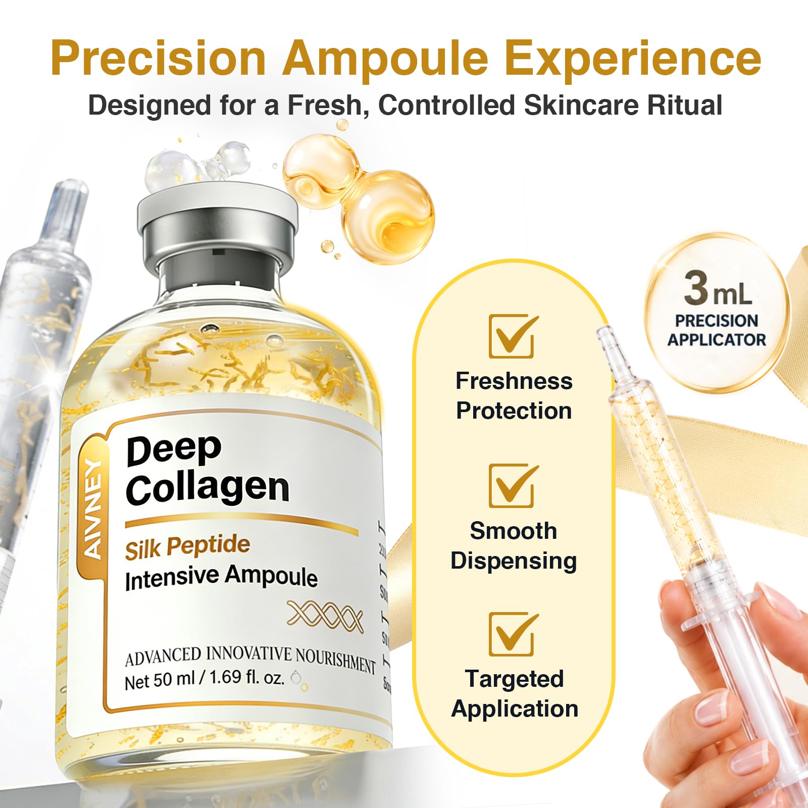 AIVNEY Navaro peptide swatch highlighting collagen-supporting texture