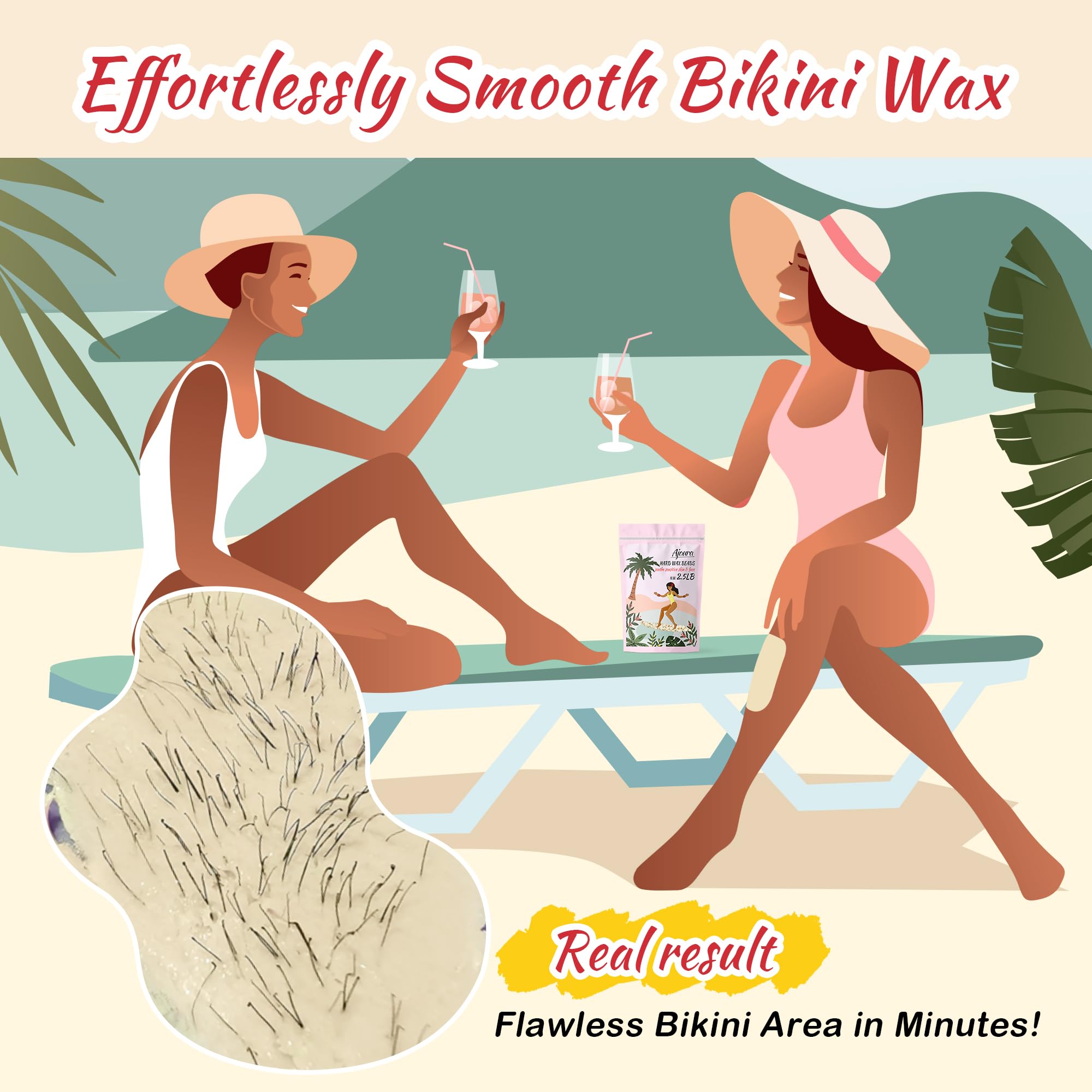 Ajoura application on bikini area demonstrating gentle low-temperature performance
