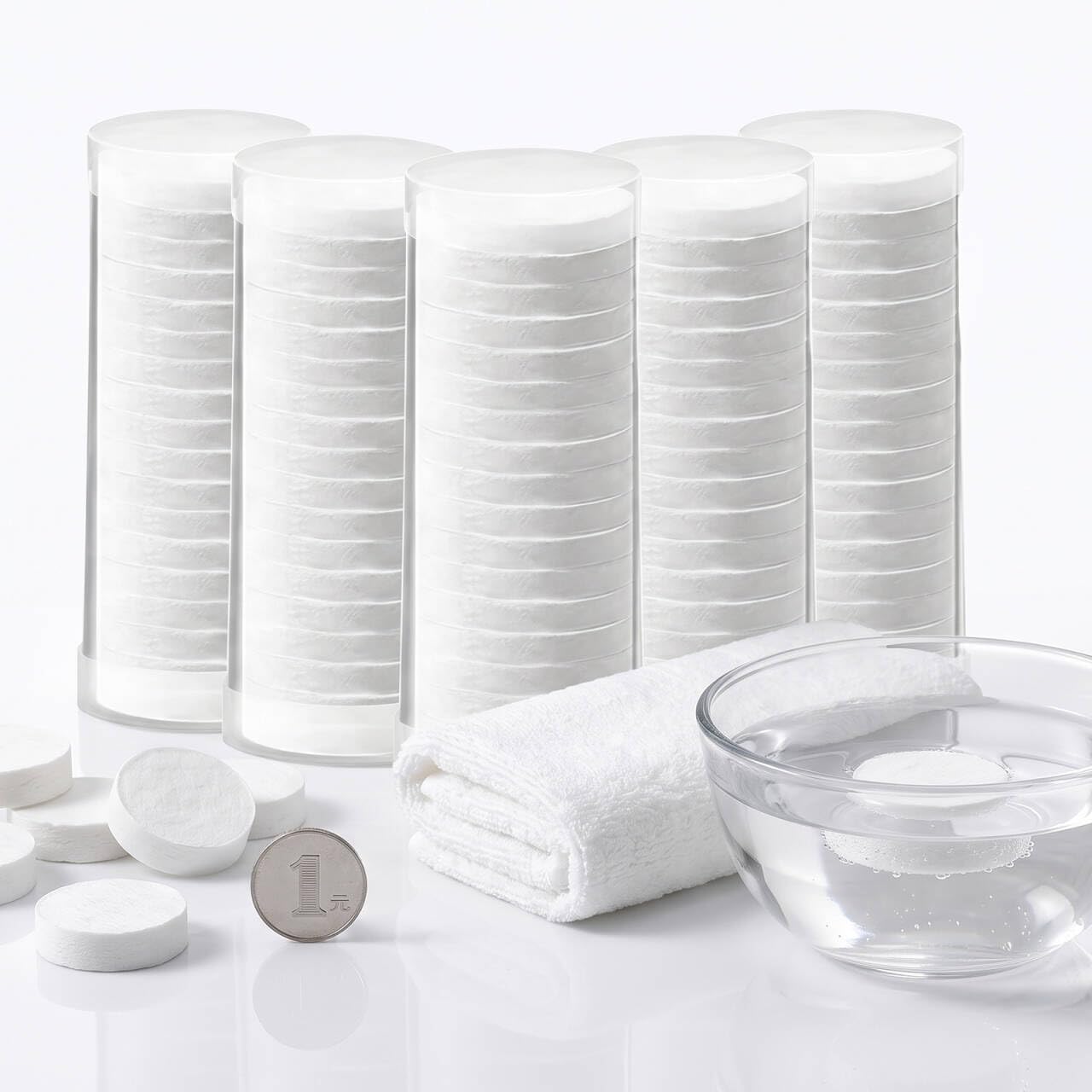 AK-SHIP front packaging showing 100-piece refill and clear cylinder benefit hygiene
