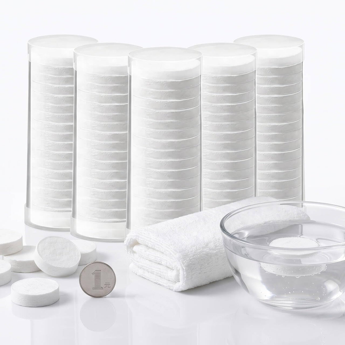 AK-SHIP front packaging showing 100-piece refill and clear cylinder benefit hygiene