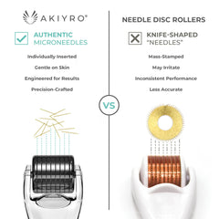 AKIYRO close-up of 192 gold-plated needles highlighting precision and consistent coverage