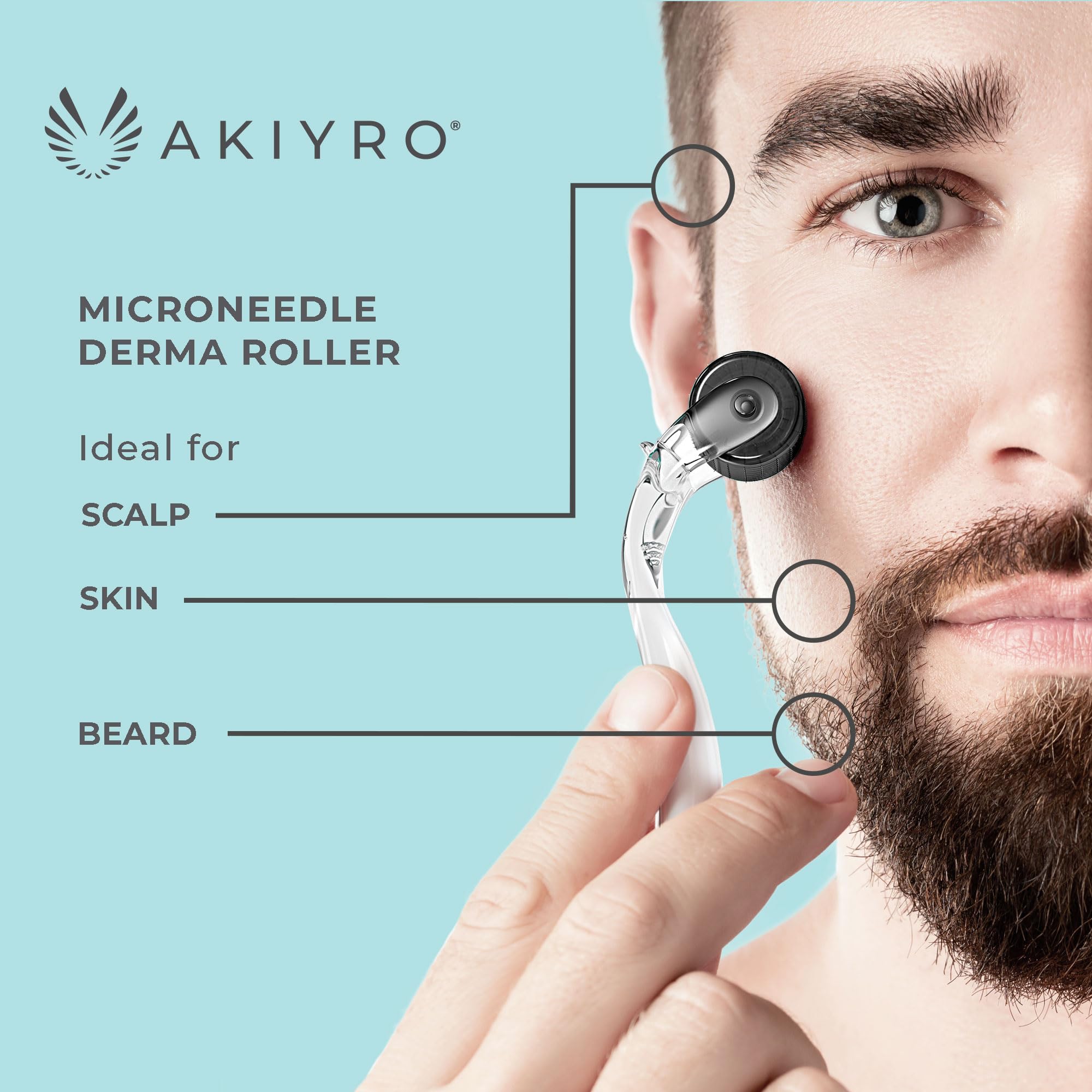 AKIYRO roller stored in its protective case keeping needles clean and travel-ready