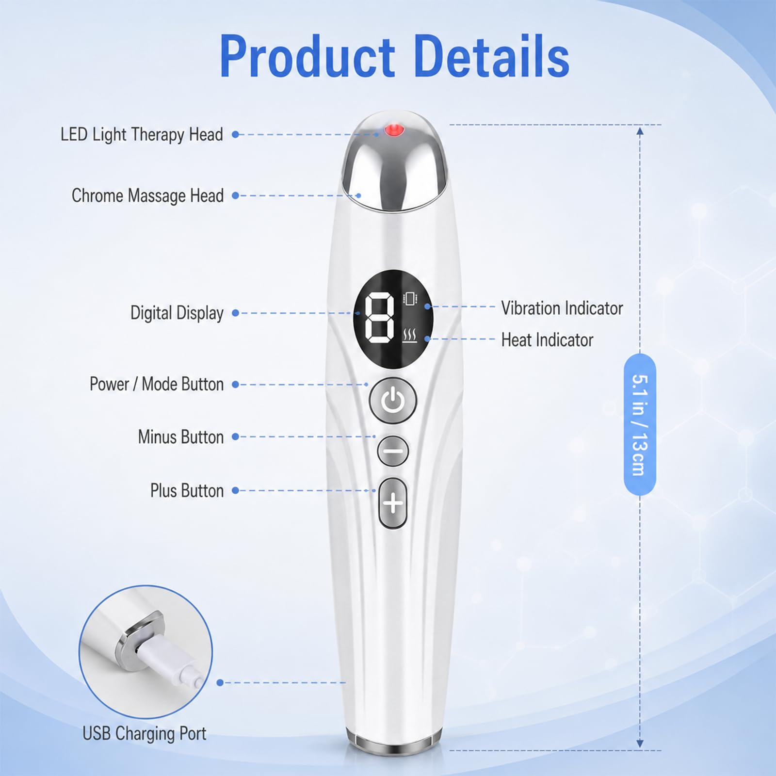 AKQBPN LED screen and controls clear display for easy setting adjustments