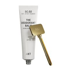 AKT deodorant balm front tube showing packaging and compact design benefit