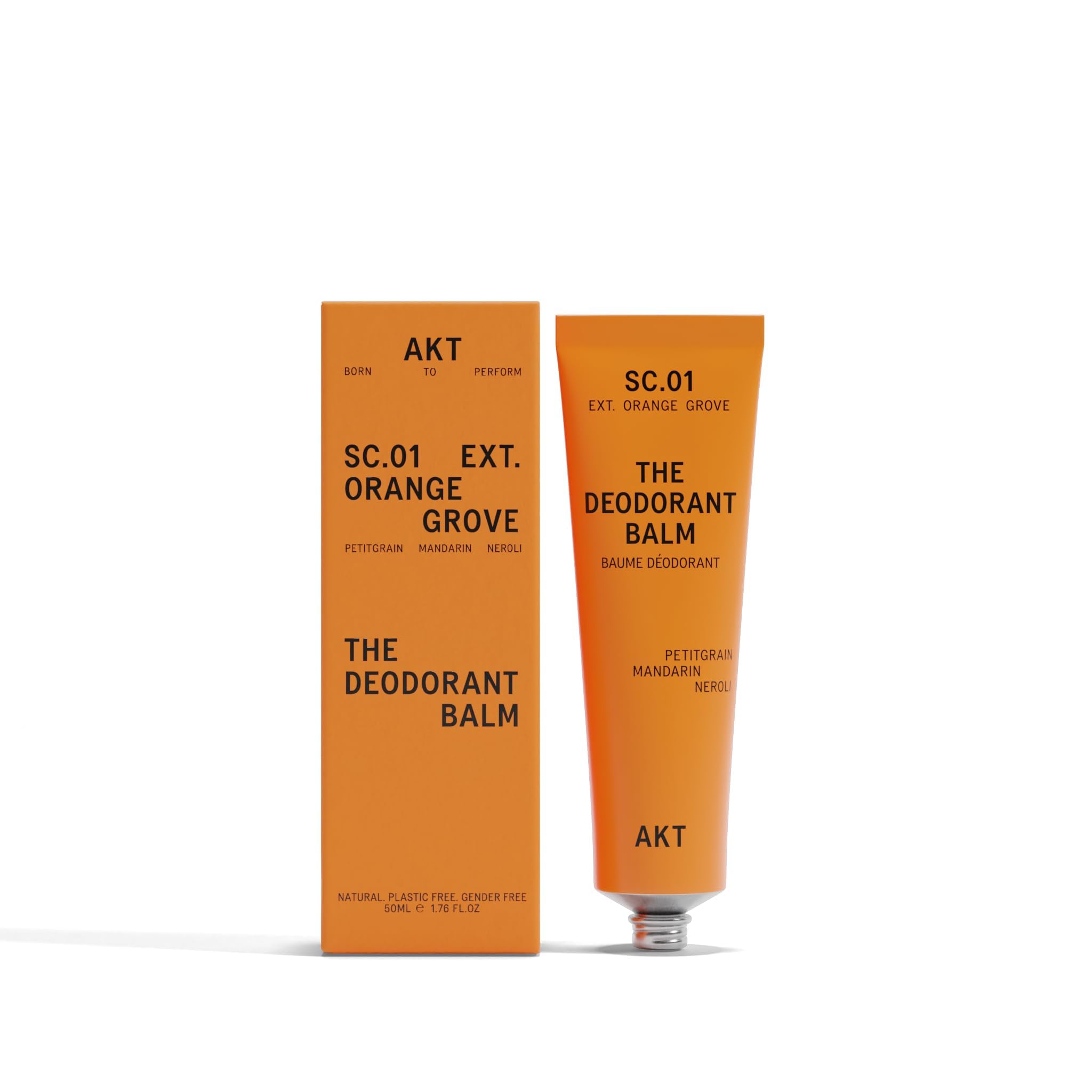 AKT tube front view showing orange grove scent and performance benefits