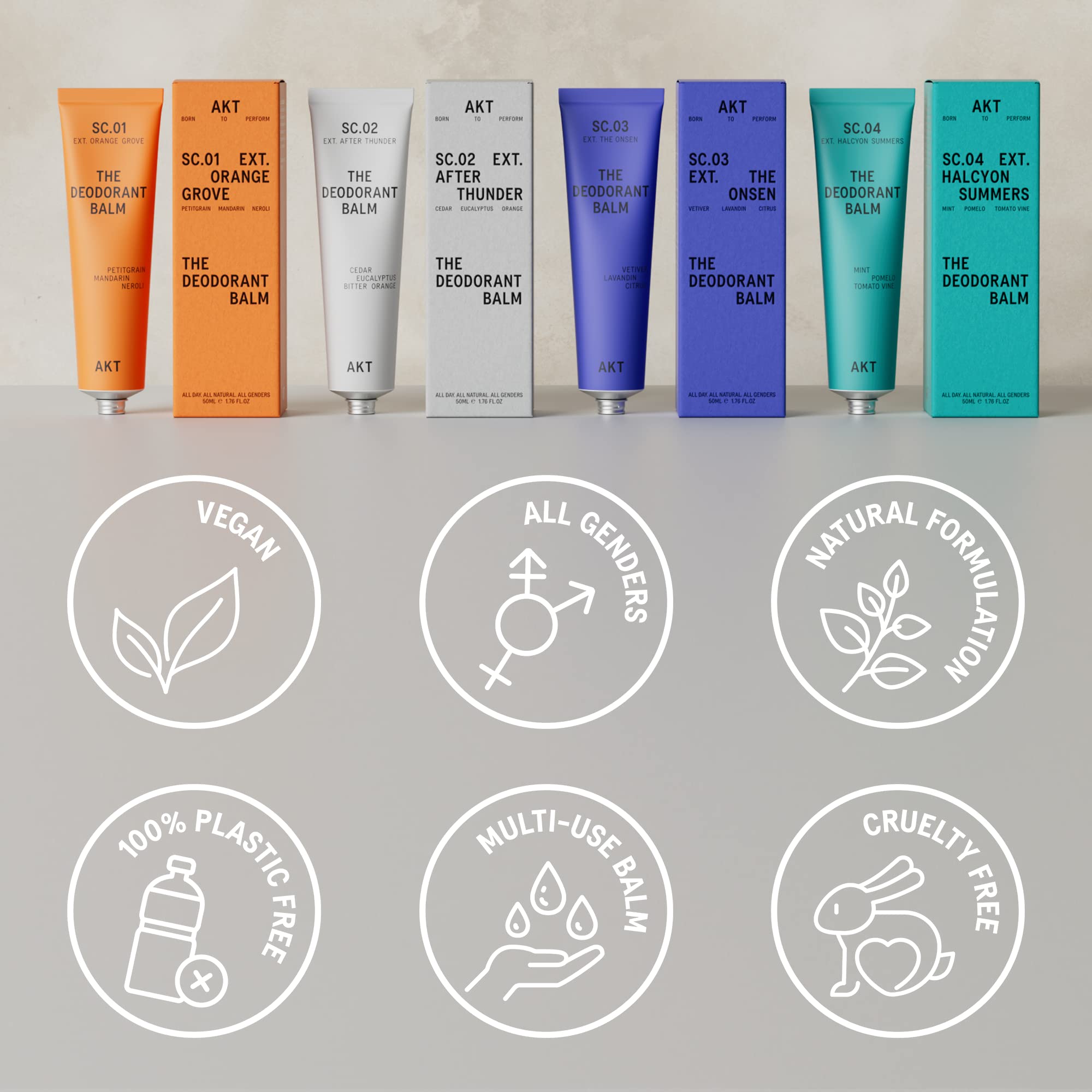 AKT deodorant balm used outdoors on a bench showing all-day freshness benefit