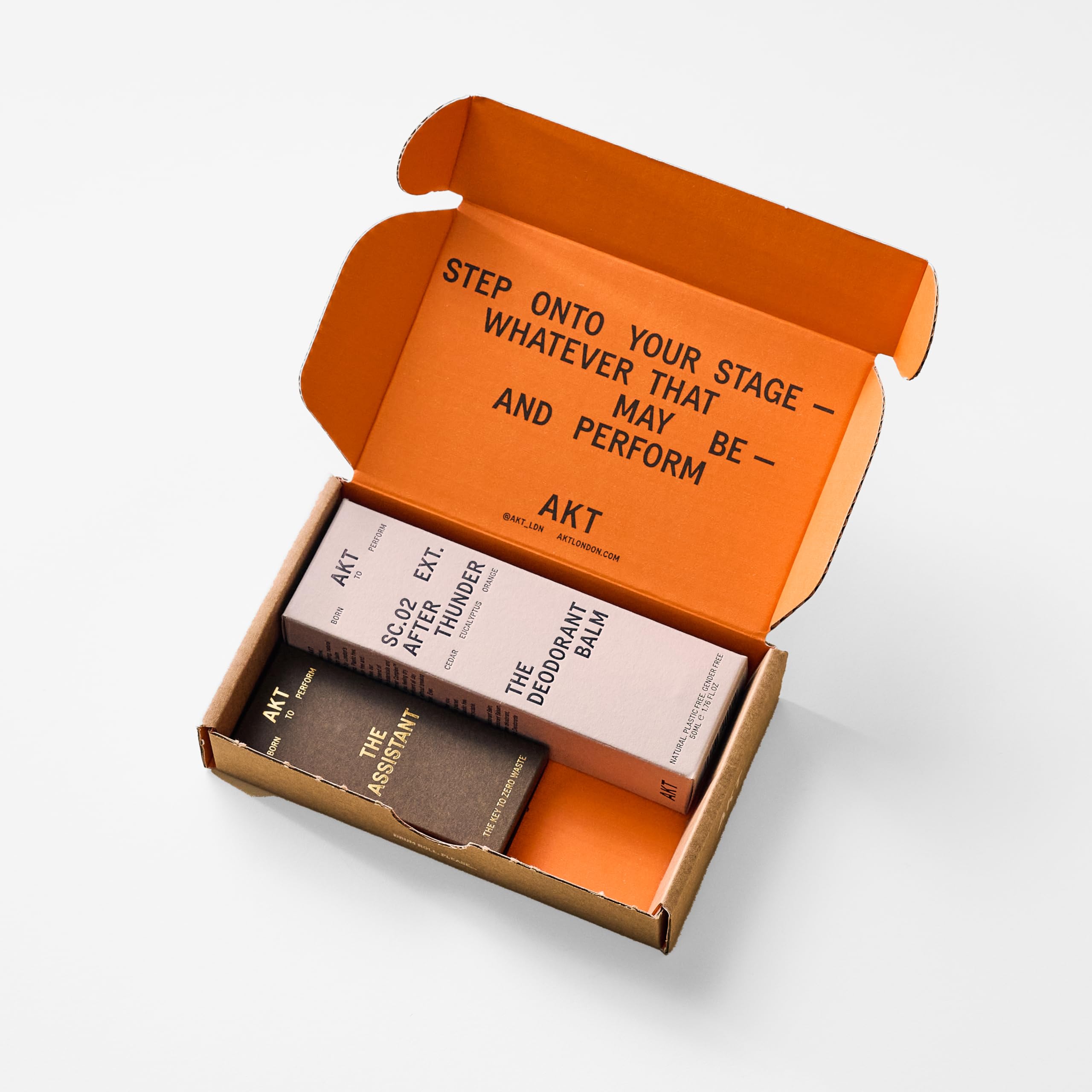 AKT deodorant balm open cap with visible texture for quick application benefit