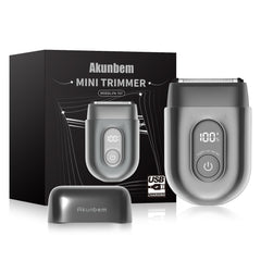 Akunbem front view foil shaver showing compact design and ergonomic grip for easy handling